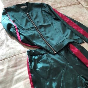FashionNova silky tracksuit